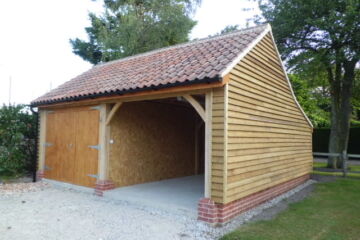 6m x 7.2m Oak Cart shed with Pantile Roof