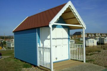 Blue White 4.8m x 2.4m Beach Hut, Lancing, Brighton