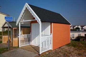 Caramel Coloured 4.8m x 2.4m Beach Hut, Lancing, Brighton