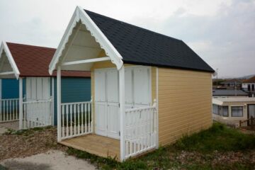 Oak Coloured 4.8m x 2.4m Beach Hut, Lancing, Brighton
