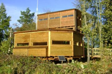 Special Shaped 27 x 14 Disabled Bird Hide with Cedar Shingle Roof @ The Foxglove Reserve, Catterick, Yorkshire
