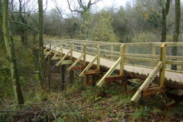 Disabled 5.4m High x 40m Long Bridge over Valley @ Foxglove Reserve,Catterick, Yorkshire...