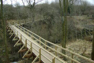 Disabled 5.4m High x 40m Long Bridge over Valley @ Foxglove Reserve,Catterick, Yorkshire...