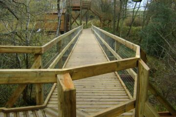 Disabled 5.4m High x 40m Long Bridge over Valley @ Foxglove Reserve,Catterick, Yorkshire...