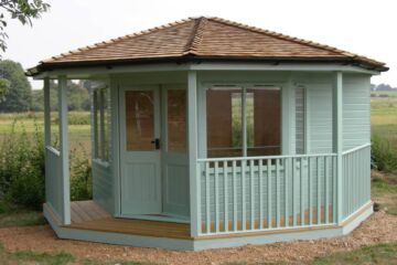 Special Shaped Garden Office Studio with Cedar Shingle Roof