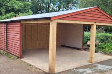 Oak Car Port / Potting Shed combination